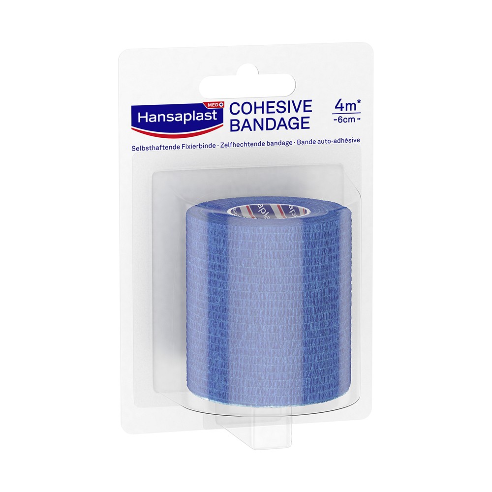 HANSAPLAST Fixierbinde selbsthaft.6 cmx4 m blau - 1St