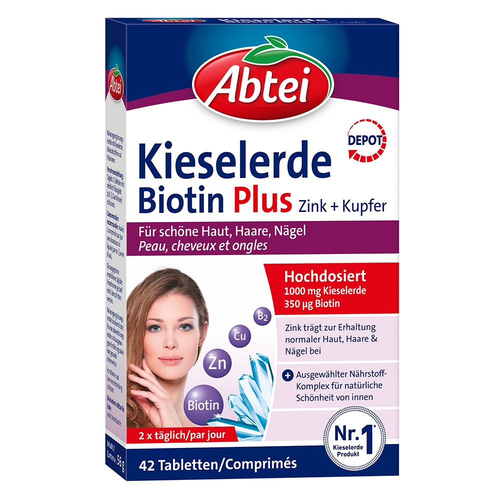 ABTEI Kieselerde Biotin Plus Tabletten - 42St