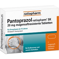 PANTOPRAZOL-ratiopharm SK 20 mg magensaftres.Tabl. - 7St - Saurer Magen