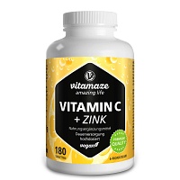 VITAMIN C 1000 mg hochdosiert+Zink vegan Tabletten - 180St